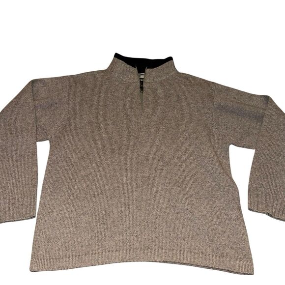 Discovery Channel Quest Sweater Mens Brown Med Woolrich Wool Half Zip Pullover - Picture 1 of 15